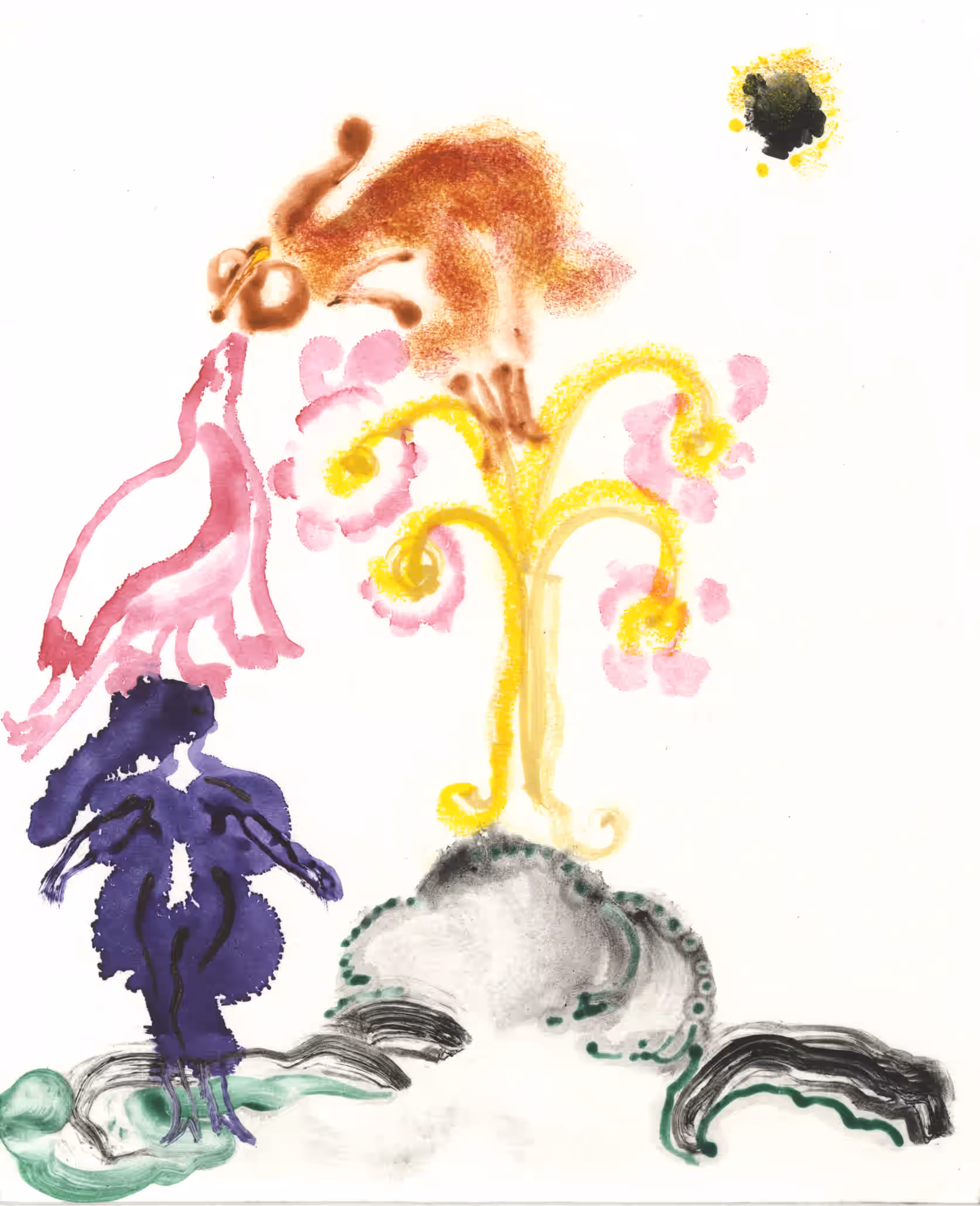 Bird kissing man with hat