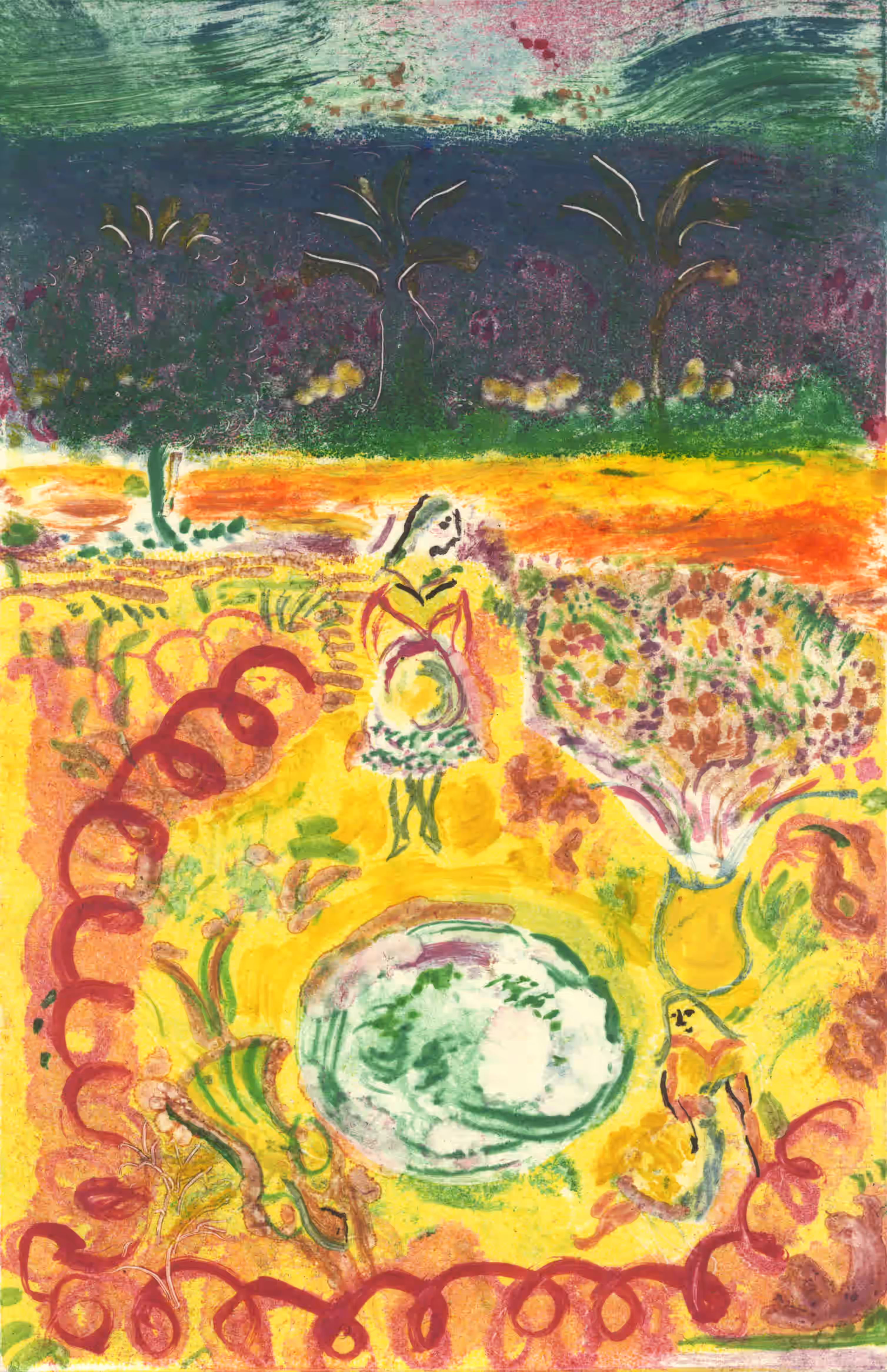 Lake with 3 women IV